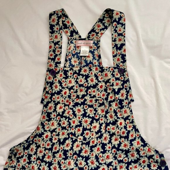 SOLD - Gorgeous Band of Gypsies Floral Overalls (Shorteralls) in Size Medium - Picture 1 of 8